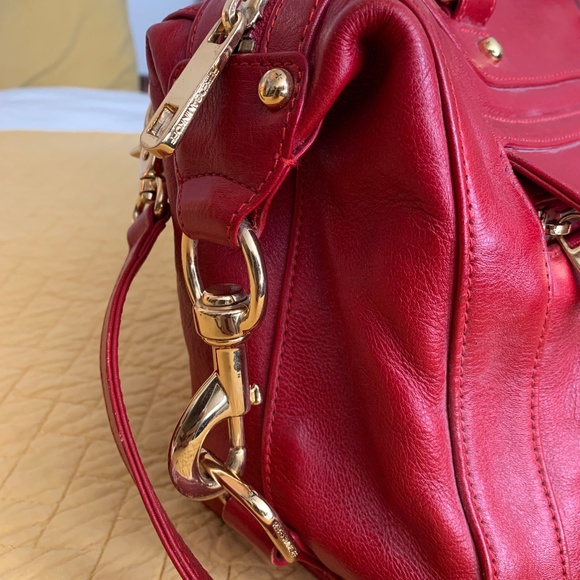 Rebecca Minkoff Red Leather Satchel w/ Crossbody Handle - Picture 4 of 16